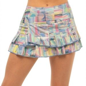 Lucky In Love- “count me in” Metallic tennis skirt